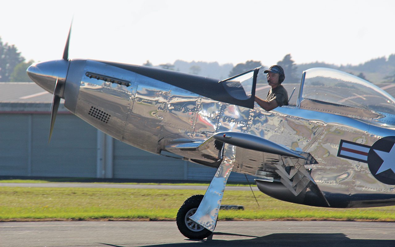 Close up look at classic aircraft in Dairy Flat Local Matters