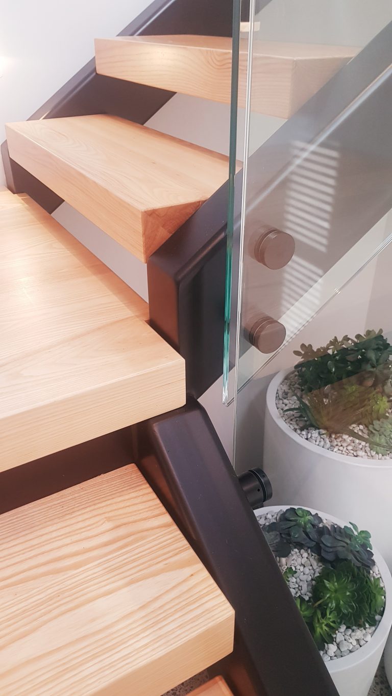 015 Raw Possessions Steel Timber Stairs with Handrails on Glass 768x1365